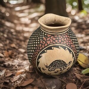 Mata Ortiz Pottery Dorairma Martinez Mixed Clay Seed Pot Turtle‎ Paquime Mexico